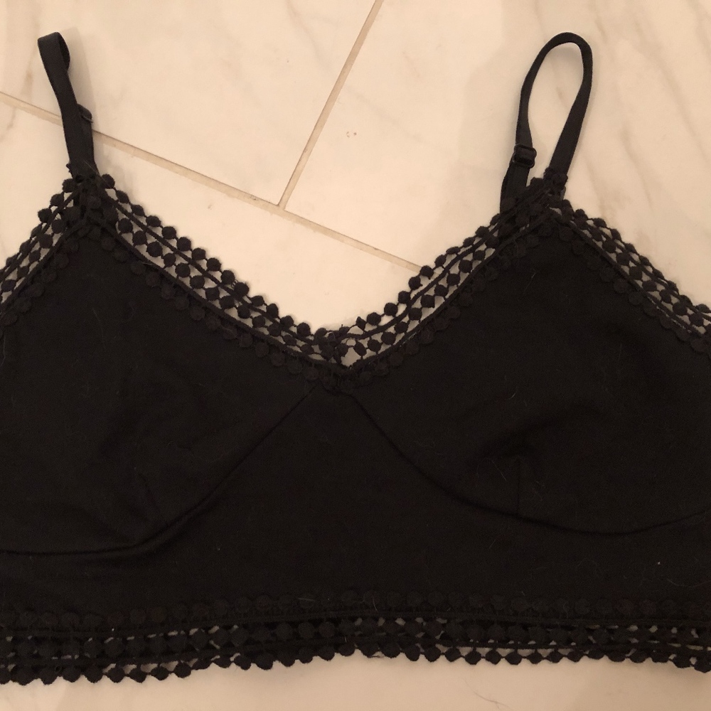 For Love and Lemons Black Crop Top